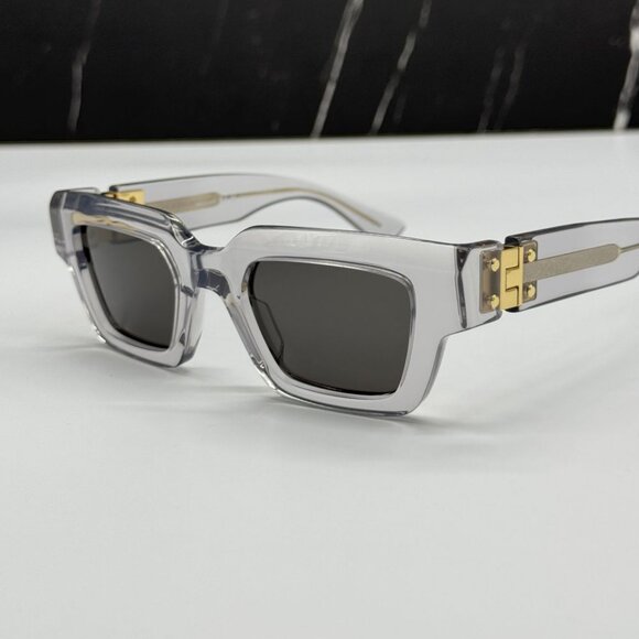 NEW BOTTEGA VENETA BV1230S 001 SUNGLASSES UNISEX CRYSTALSQUARE EYEWEAR - Picture 5 of 13